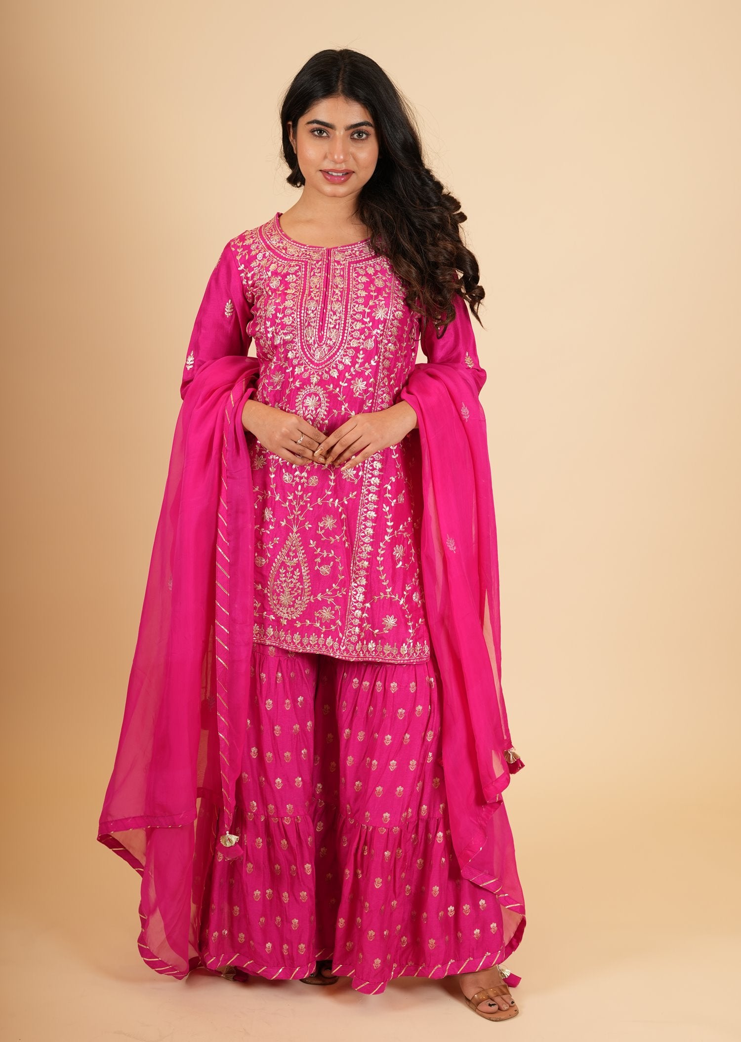 Kota Doria Pure Silk Salwar Suit With Hand Pittan Work at Rs 4999.00 |  रेशमी सलवार कमीज - The Leheriya Creations, Delhi | ID: 26360512491