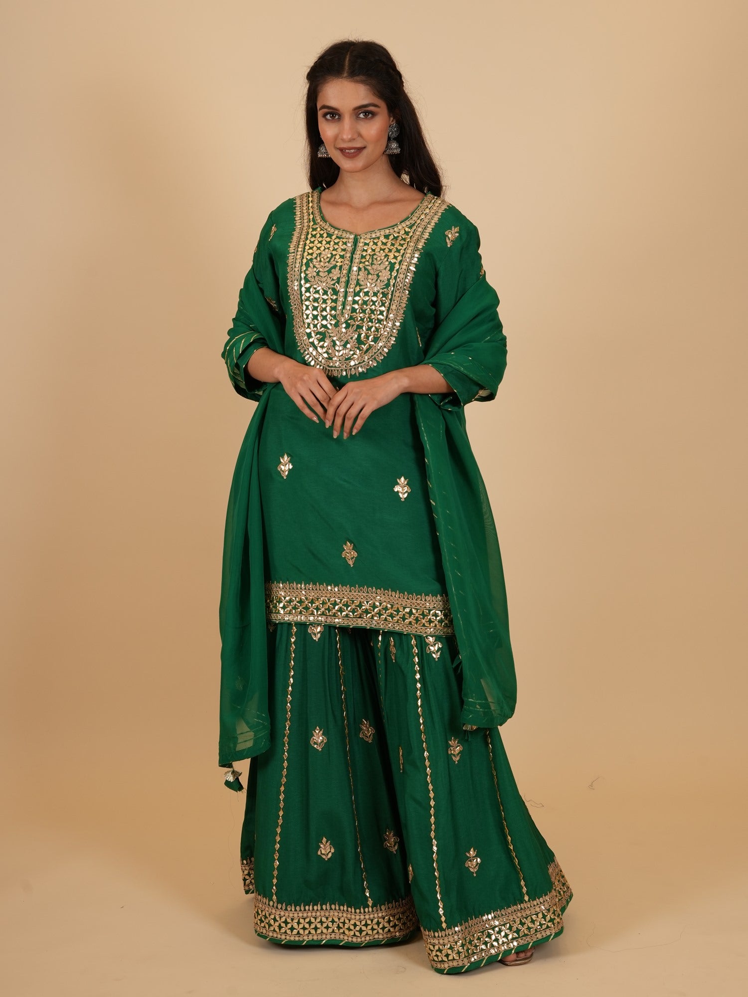 Ranas Green color Gota Patti Sharara Set