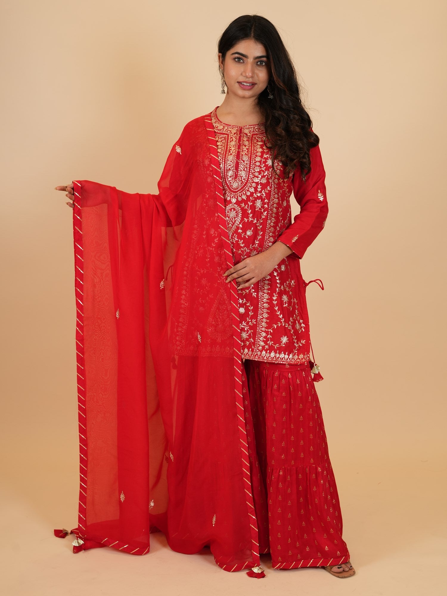 Ranas Red color Designer Sharara set