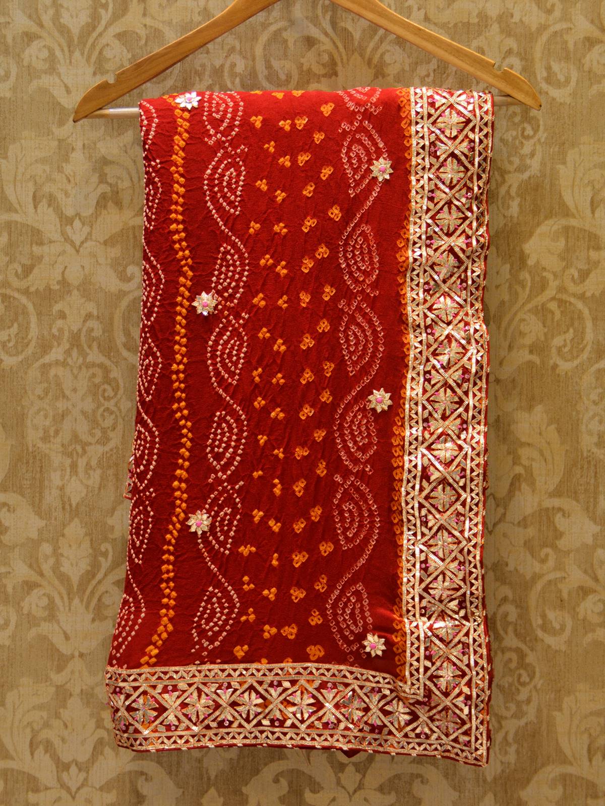 Ranas Red Bandhej Saree