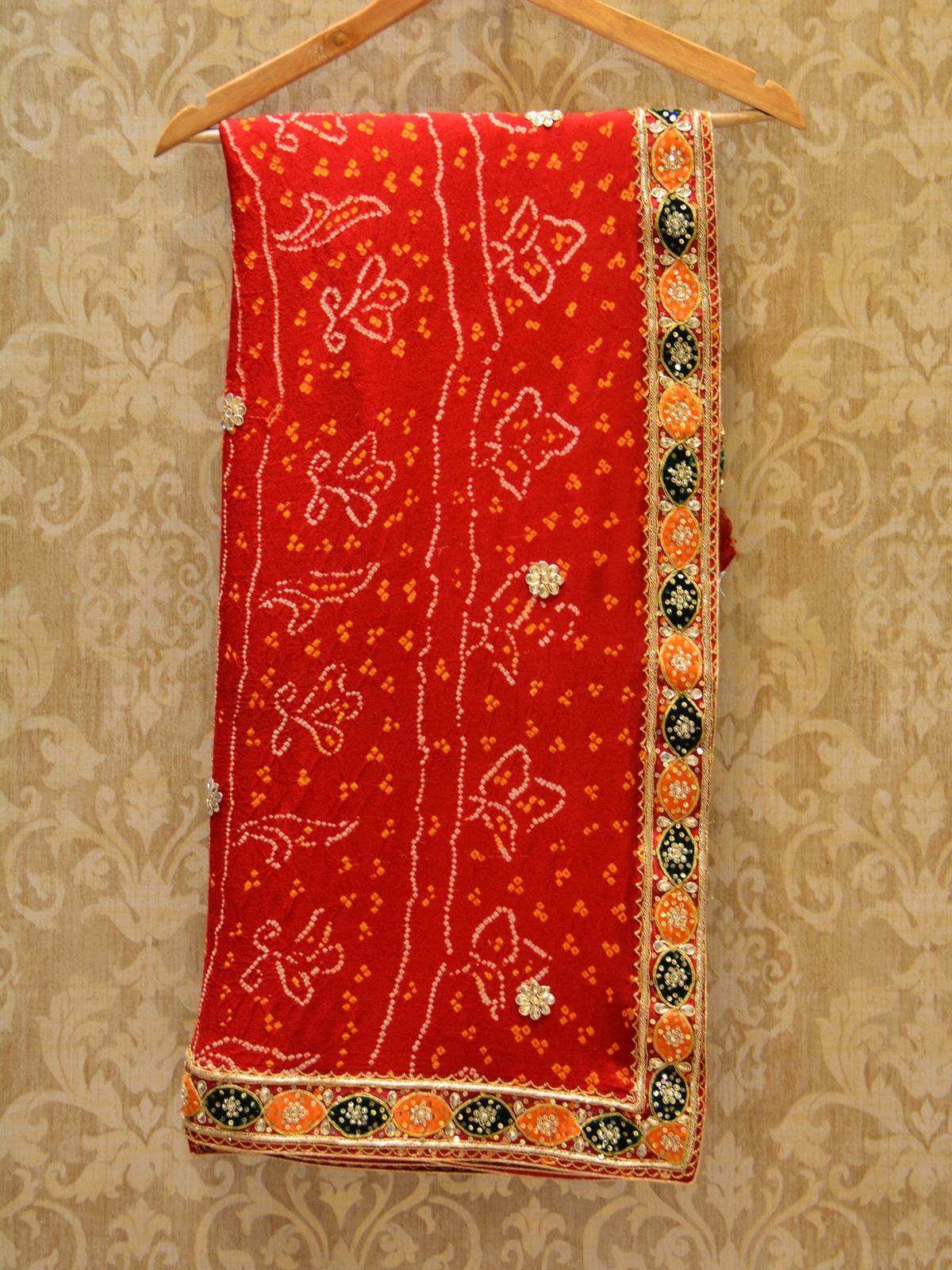 Ranas Red Bandhej Saree