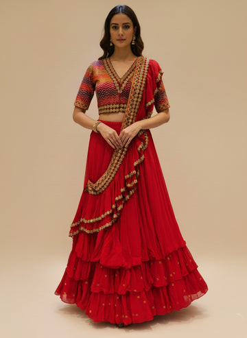 Ranas Red Color Designer Lehenga