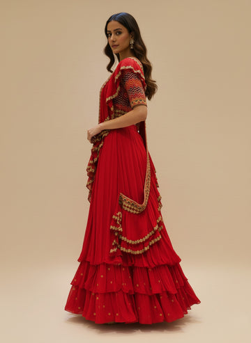 Ranas Red Color Designer Lehenga