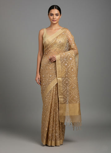Rana Sikiya Gota Jaal Work Saree