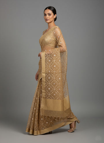 Rana Sikiya Gota Jaal Work Saree