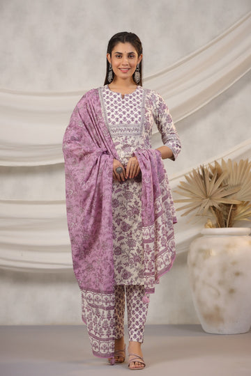 Ranas Cotton Block Print Suit