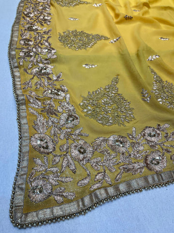Ranas Yellow Color Georgette Saree