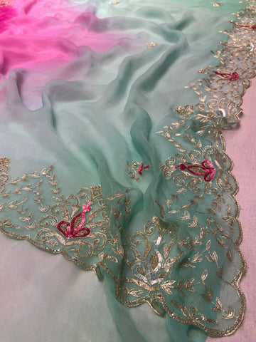 Ranas Multicolor Chiffon Saree