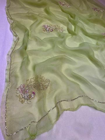Ranas Sequin & Cutdana Chiffon Saree