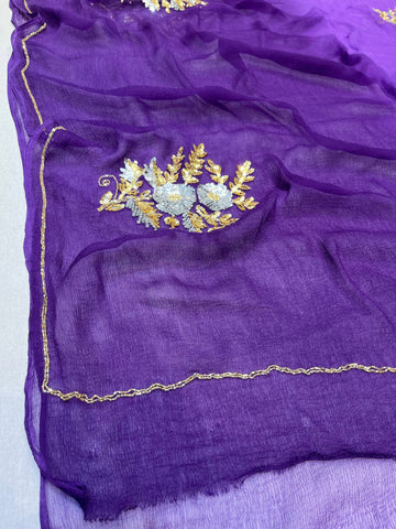 Ranas Purple Shaded Sequin Work Saree