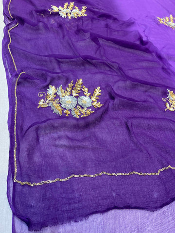 Ranas Purple Shaded Sequin Work Saree