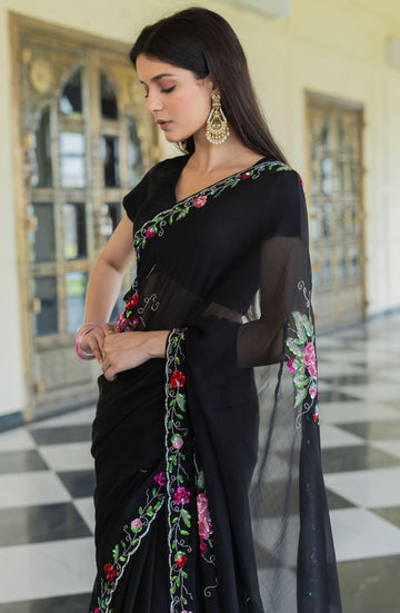 Ranas Pure Chiffon Designer Saree