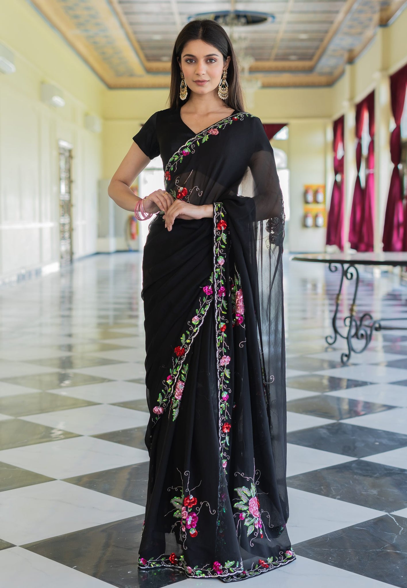 Ranas Pure Chiffon Designer Saree