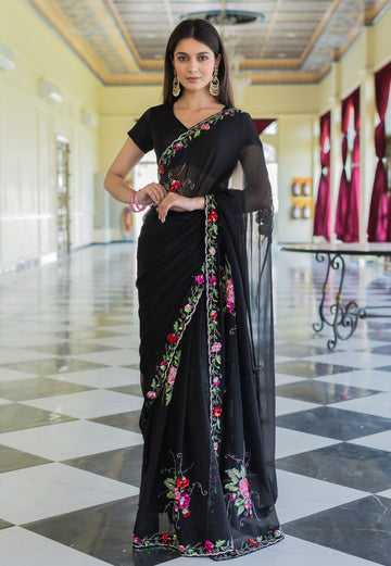 Ranas Pure Chiffon Designer Saree