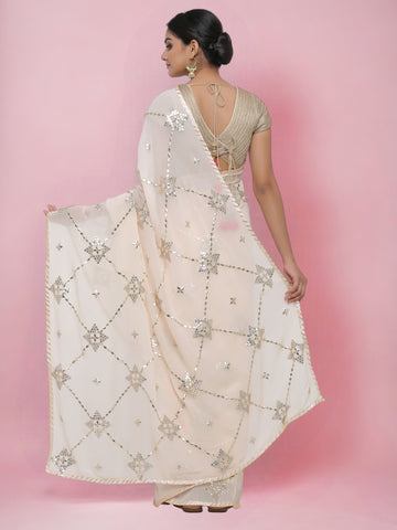 Ranas Beige Color Gota Patti Saree