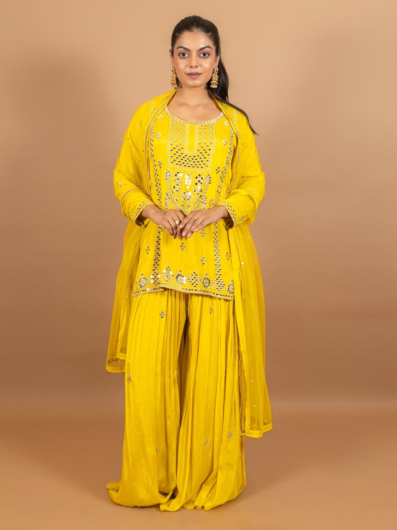 Ranas Yellow Color Sharara Set