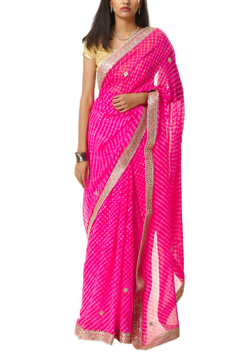 Ranas Georgette Gota Patti Mothda Saree