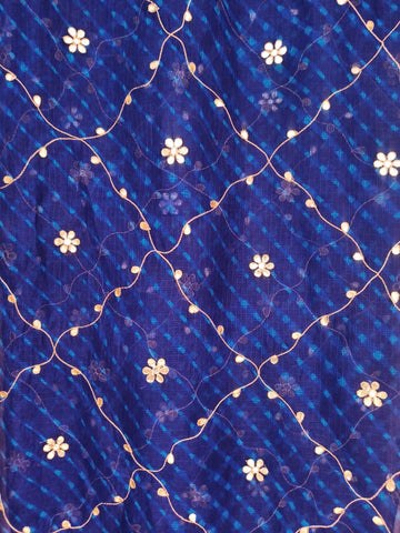 Ranas Kota Silk Blue Mothda dupatta