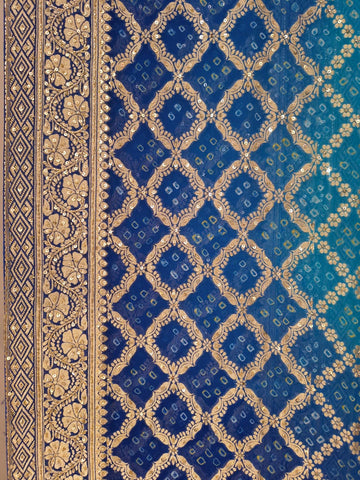 Ranas Blue & Firozi Georgette Dupatta