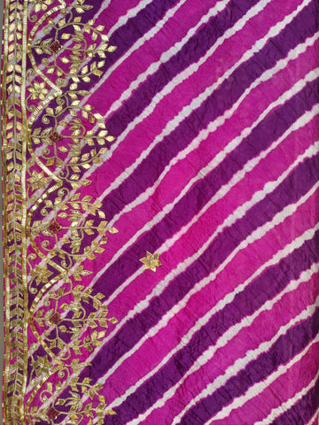 Ranas Leheriya Dupatta Kacchi Patti Work