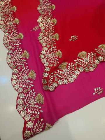 Ranas Pure Chiffon gota patti Saree