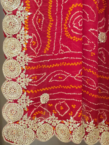 Ranas Red Bandhej Dupatta