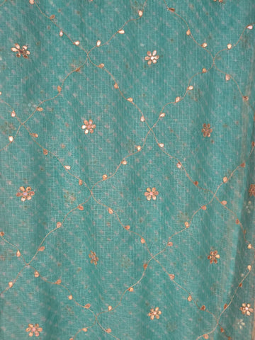 Ranas Sea Green Kota Silk Mothda Dupatta