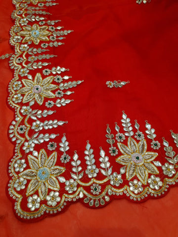Ranas Shaded Red & Orange Saree