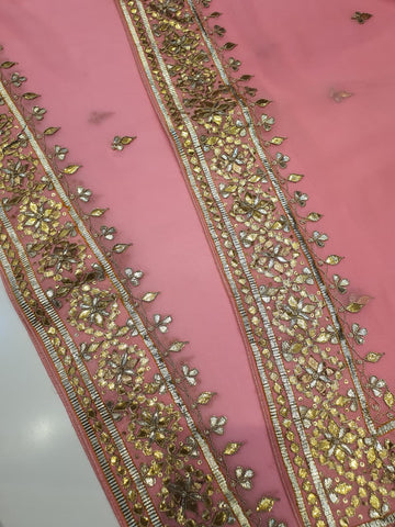 Ranas Pure Chiffon Gota Patti Work Saree