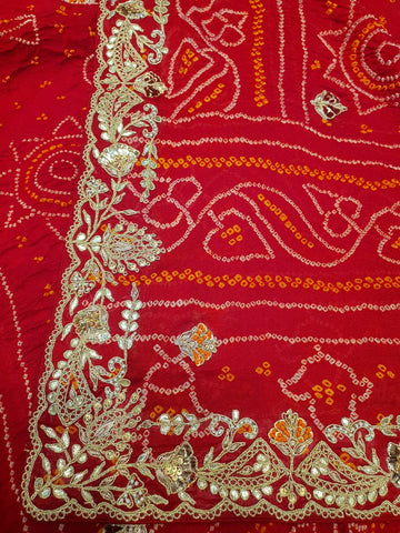 Ranas Red Bandhej Dupatta