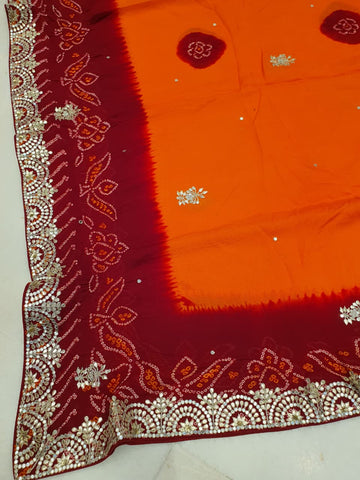 Ranas Gota Patti & Mirror Work Pile Chunri | Rajasthani Traditional Dupatta