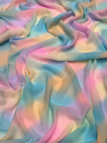 Ranas Pastel Color Pure Chiffon Multicolor Leheriya Saree