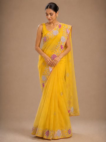 Ranas Organza Fabric Gota Patti Saree