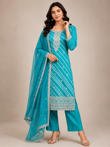Ranas Rama Green Party Wear Suit