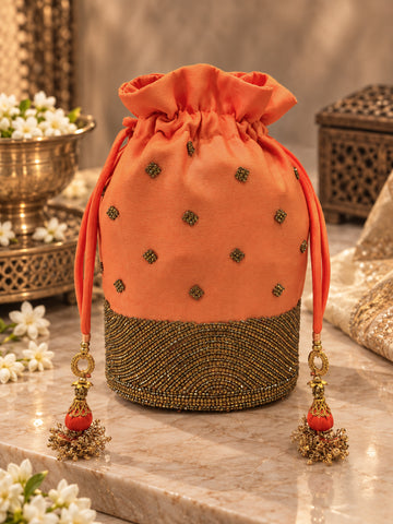 Ranas Peach Color Potli Bag