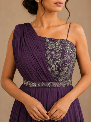 Ranas Purple Color Evening Party Gown