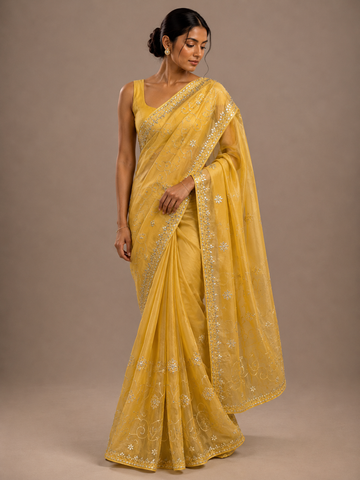 Ranas Yellow Color Gota Patti Designer Saree