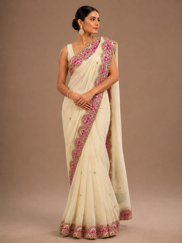 Ranas Off White Gota Patti Saree