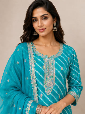 Ranas Rama Green Party Wear Suit