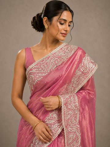 Ranas Gota Patti Tissue Fabric Saree