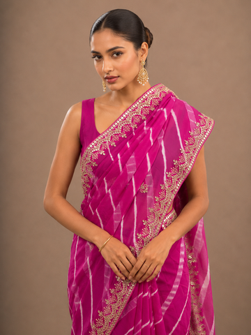 Ranas Rani & Pink Leheriya Saree