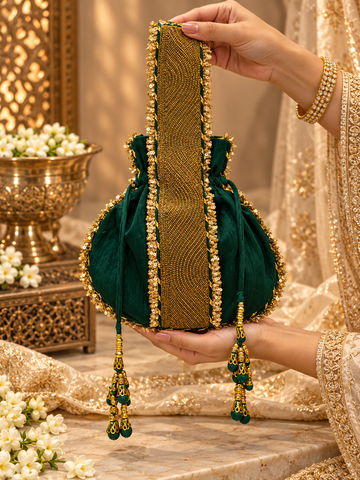Ranas Bottle Green Potli Bag