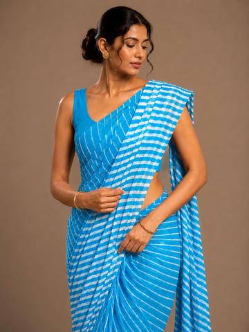 Ranas Firozi Color Leheriya Saree
