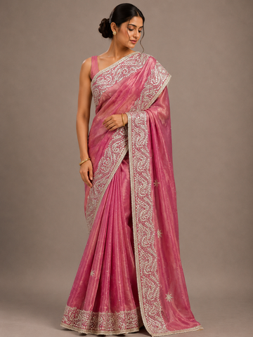 Ranas Gota Patti Tissue Fabric Saree