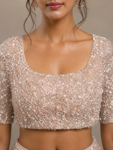 Ranas Powder Pink Color Lucknowi Chikankari Lehenga