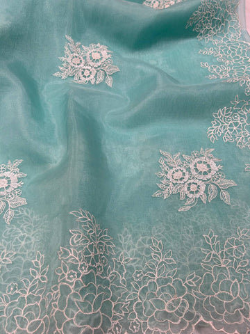 Ranas Sea Green Organza Saree