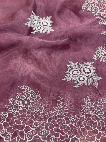 Ranas Onion Color Organza Saree