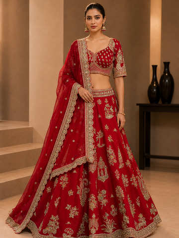 Ranas Luxury Red Wedding Lehenga for Bride