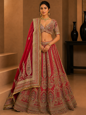 Ranas Royal Red  Lehenga for Bridal