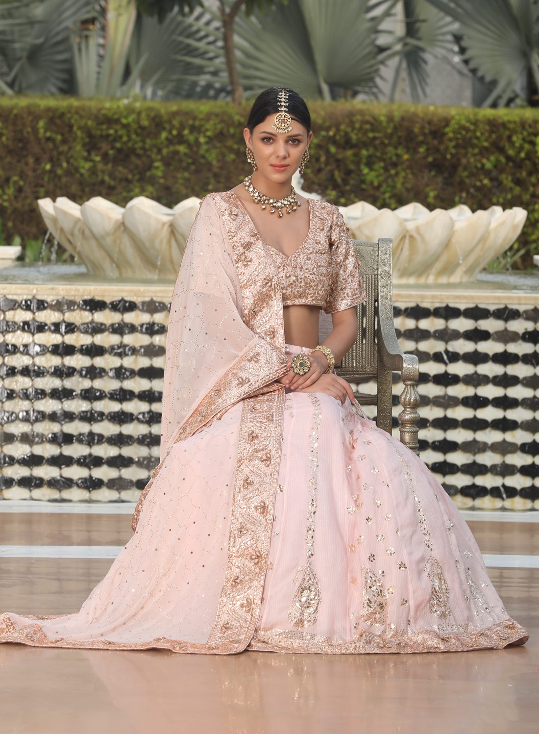 Ranas Peach Color Kota Silk Lehenga